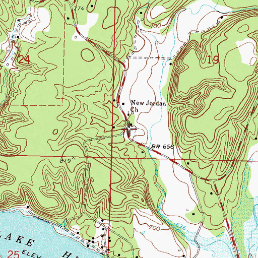 Topographic Map of Grass Cemetery, OK