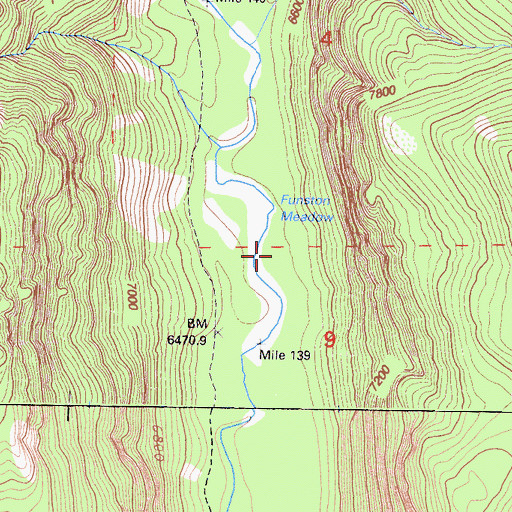 Topographic Map of Funston Meadow, CA