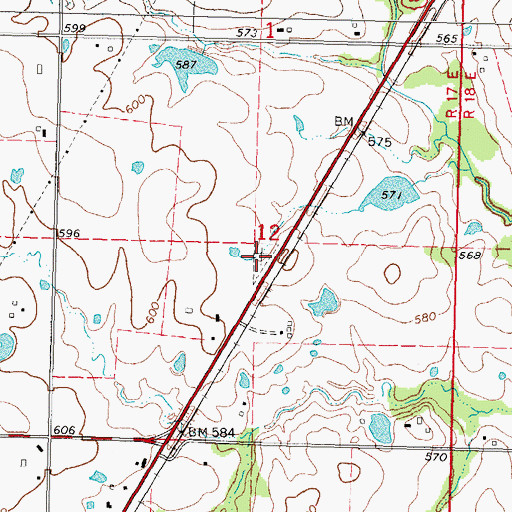 Topographic Map of Oktaha Community Cemetery, OK