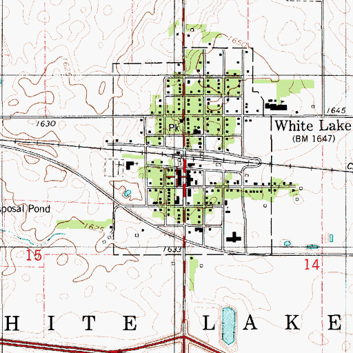 Topographic Map of White Lake Post Office, SD
