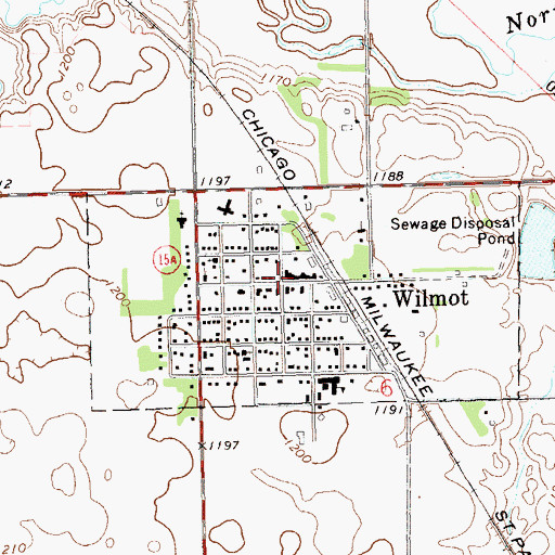 Topographic Map of Wilmot Post Office, SD