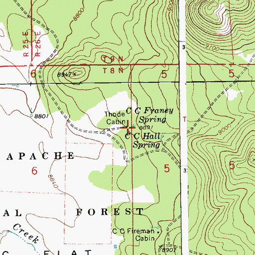 Topographic Map of CC Francy Spring, AZ