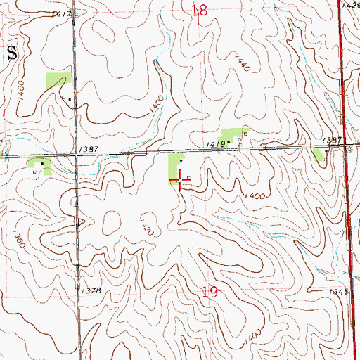 Topographic Map of Stonebarn Farms, IA
