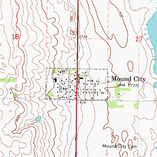 Topographic Map of Campbell County Courthouse, SD