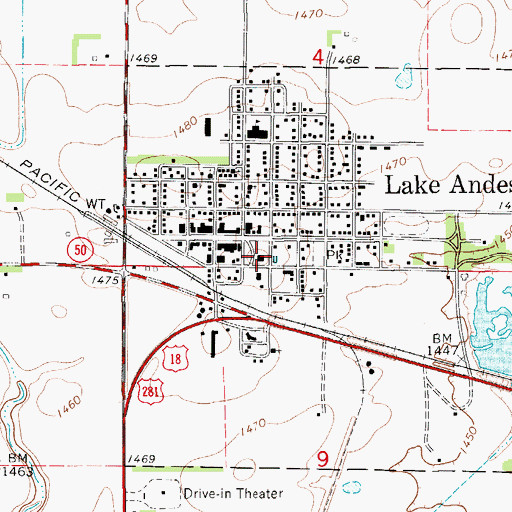 Topographic Map of Charles Mix County Courthouse, SD