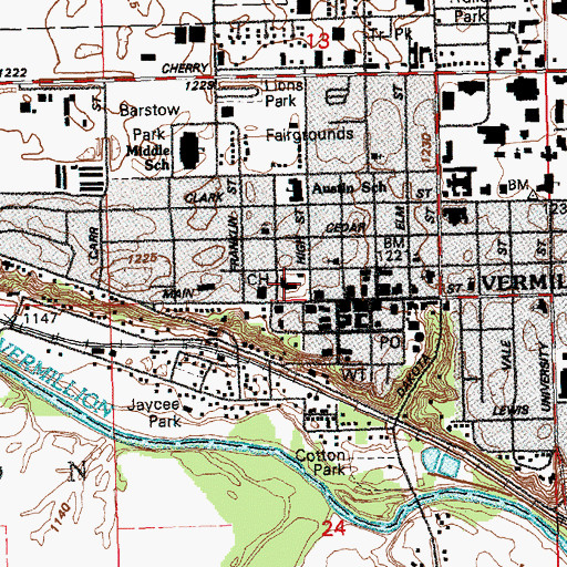 Topographic Map of Clay County Courthouse, SD