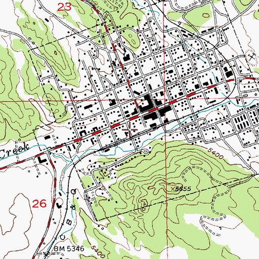 Topographic Map of Custer County Courthouse, SD