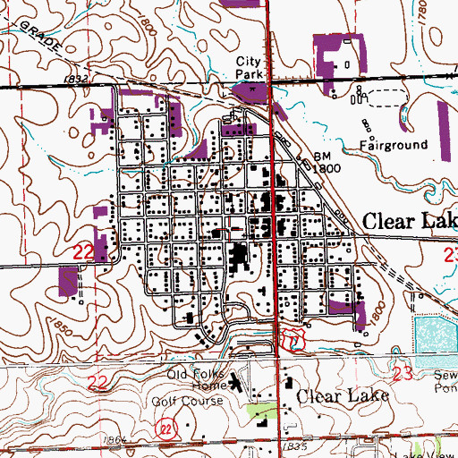 Topographic Map of Deuel County Courthouse, SD