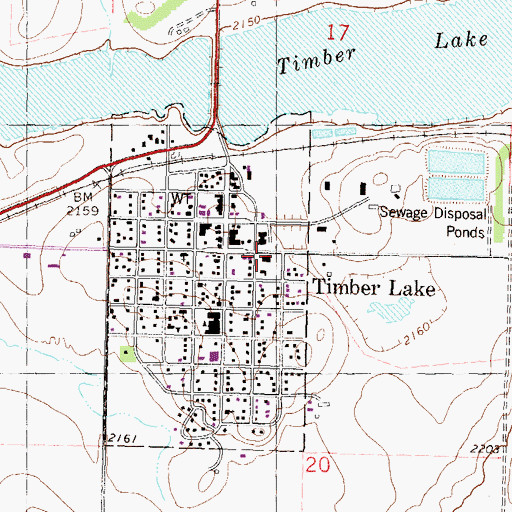 Topographic Map of Dewey County Courthouse, SD