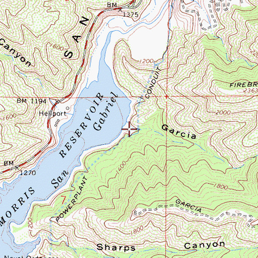 Topographic Map of Garcia Canyon, CA