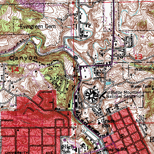 Topographic Map of Fall River County Courthouse, SD