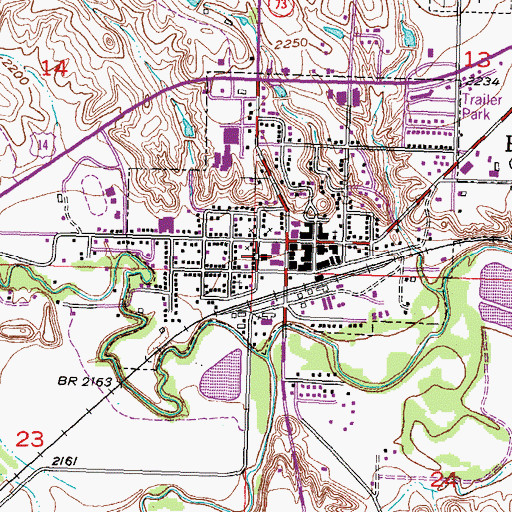Topographic Map of Haakon County Courthouse, SD