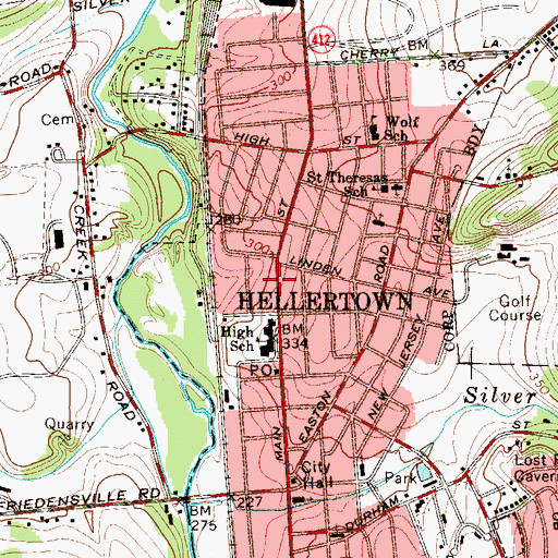 Topographic Map of The Movies (historical), PA