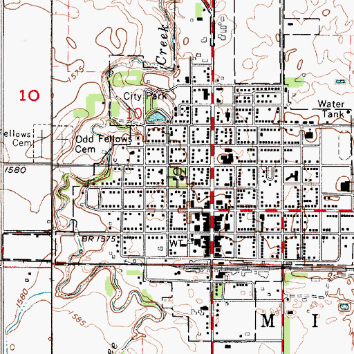 Topographic Map of Hand County Courthouse, SD