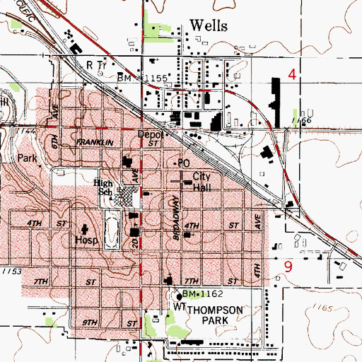 Topographic Map of Flame Theatre, MN