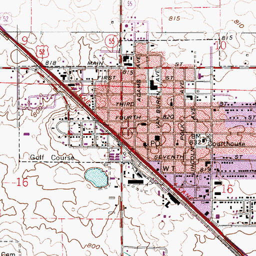 Topographic Map of Fowler Theatre, IN