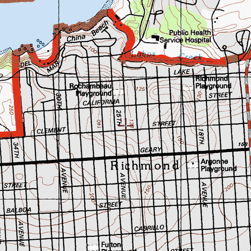 Topographic Map of Four Star Theatre, CA