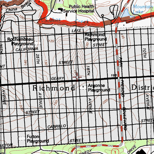 Topographic Map of Alexandria Theatre (historical), CA
