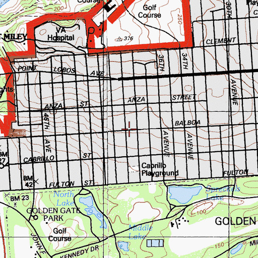 Topographic Map of Balboa Theatre, CA