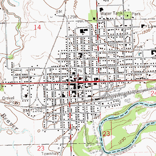 Topographic Map of Lincoln County Courthouse, SD