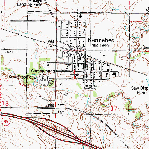 Topographic Map of Lyman County Courthouse, SD