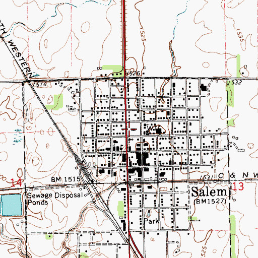 Topographic Map of McCook County Courthouse, SD