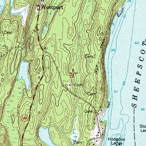 Topographic Map of Cameron Hodgdon Cemetery, ME