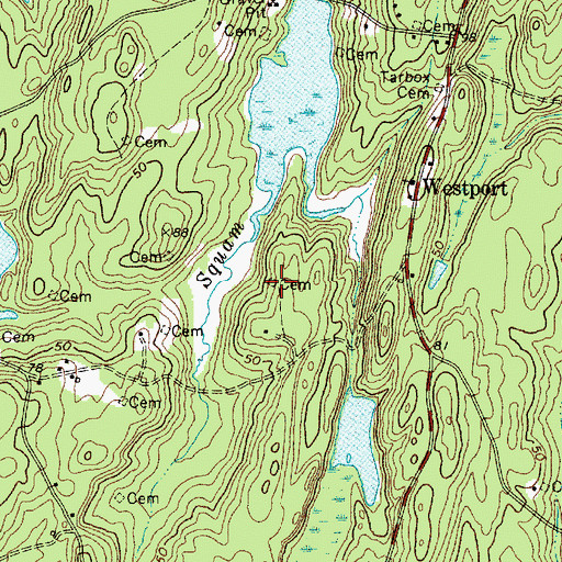 Topographic Map of Dunton Shaw Cemetery, ME