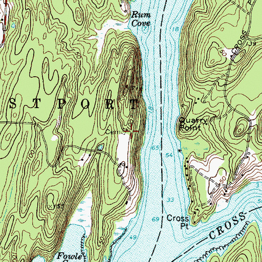 Topographic Map of Fowles Ames Skinner Cemetery, ME