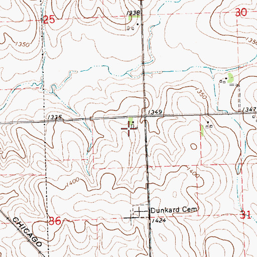 Topographic Map of Hulshof Farms, IA