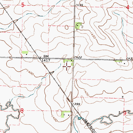 Topographic Map of Cottonwood Farm, IA