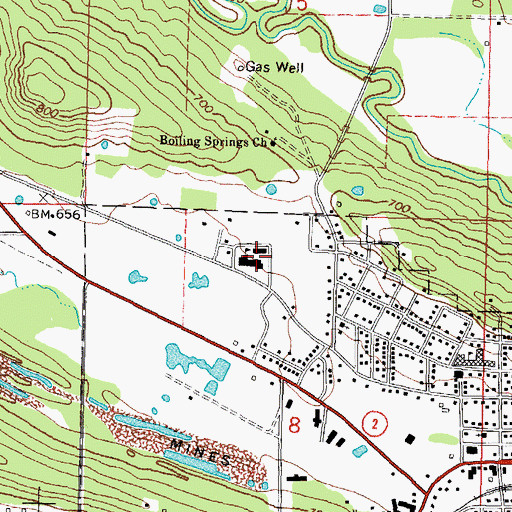 Topographic Map of Wilburton High School, OK