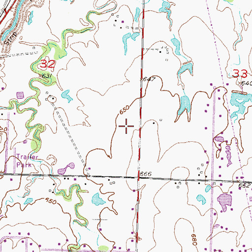 Topographic Map of Herald Elementary School, OK