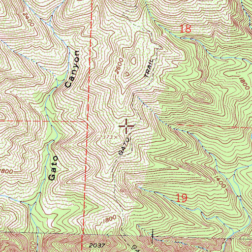 Topographic Map of Gato Trail, CA