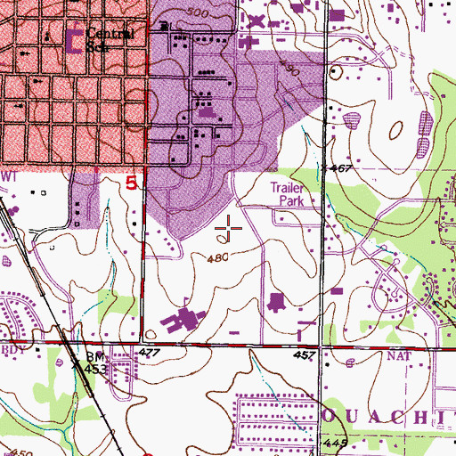 Topographic Map of Idabel Primary Elementary School, OK