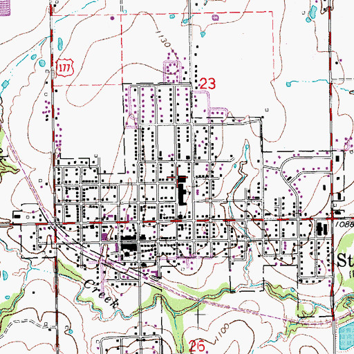 Topographic Map of Stratford High School, OK