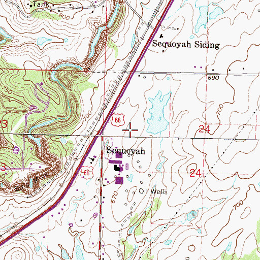 Topographic Map of Sequoyah Upper Elementary School, OK