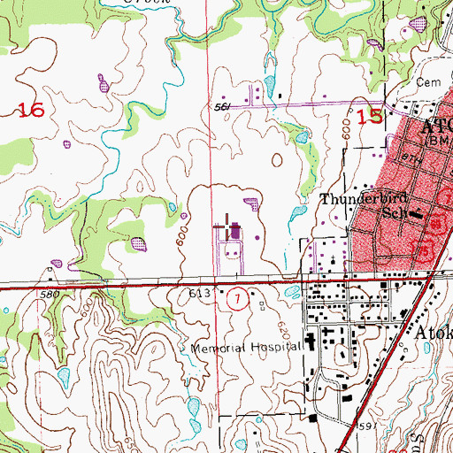 Topographic Map of McCall Middle School, OK