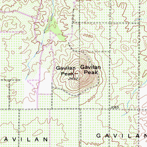Topographic Map of Gavilan Peak, CA