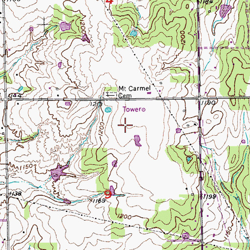 Topographic Map of Oklahoma Academy, OK
