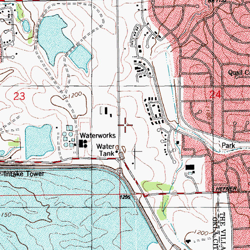 Topographic Map of King's Gate Christian School, OK