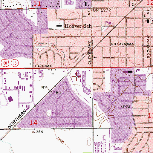 Topographic Map of Emmanuel Christian School, OK