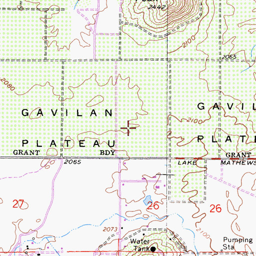 Topographic Map of Gavilan Plateau, CA