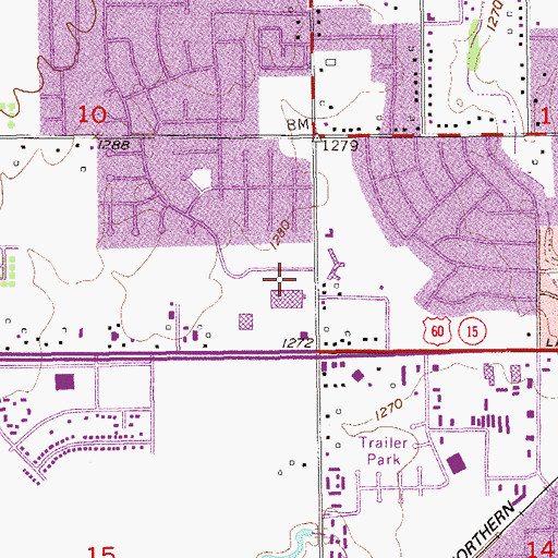 Topographic Map of Enid Beauty College, OK