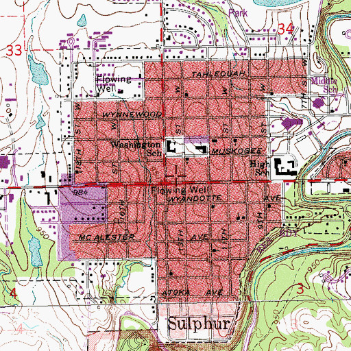 Topographic Map of Faith Christian School, OK