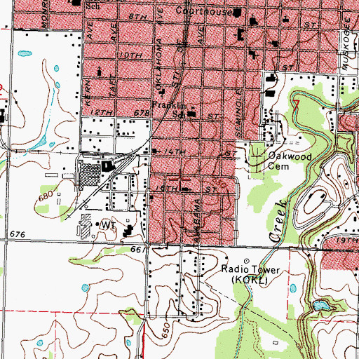 Topographic Map of Jubilee Christian Academy, OK