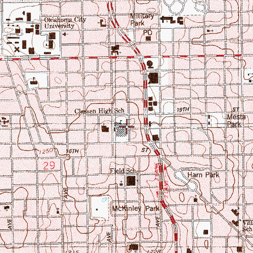 Topographic Map of Classen School of Advanced Studies, OK