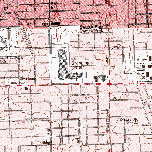 Topographic Map of ASTEC Charter High School, OK