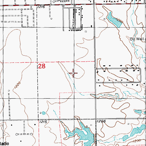 Topographic Map of Southmoore High School, OK
