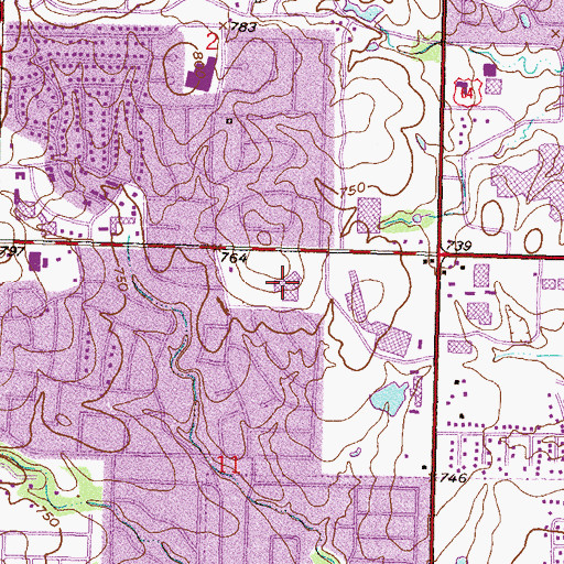 Topographic Map of Thoreau Demonstration Academy, OK